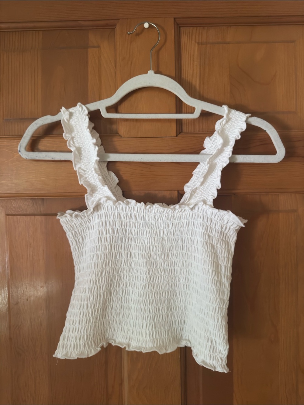 Hollister Smocked Ruffle Strap Crop Top